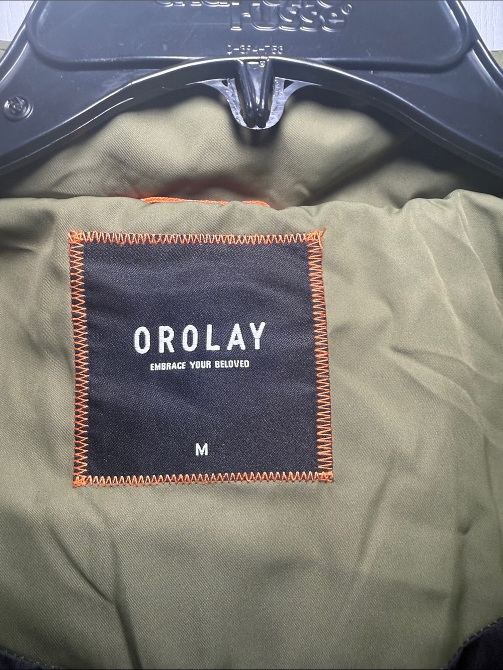 Orolay Quilted Hooded Puffer Jacket in Olive Green - Picture 3 of 7